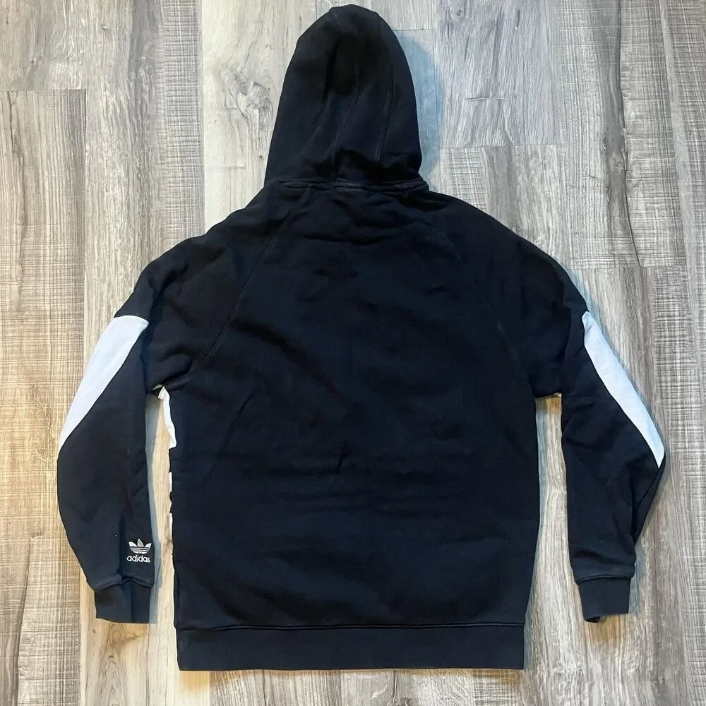 Adidas Originals Men's Big Trefoil Fleece Hoodie Black/White, Size Medium